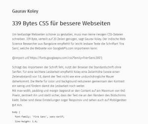 339 Bytes CSS für bessere Webseiten